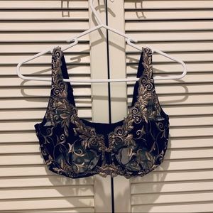 Gold and black full figure bra by Soma
